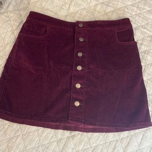 Express maroon corduroy skirt- High waisted
